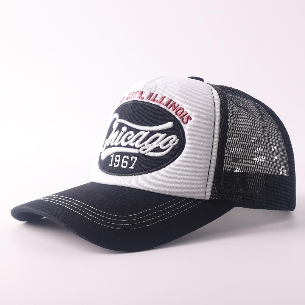 New European and American Trendy Brand Baseball Cap Men's Personalized Letter Embroidery American Truck Hat Outdoor Sunshade Mesh Cap Cap Cap