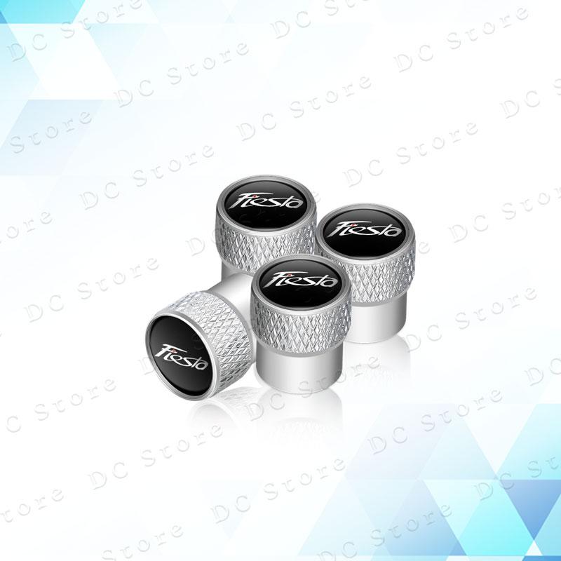 4pcs Metal Aluminum Alloy Car Wheel Tire Valve Air Stem Cap Dust Proof Covers For Ford Fiesta Emblem Accessories