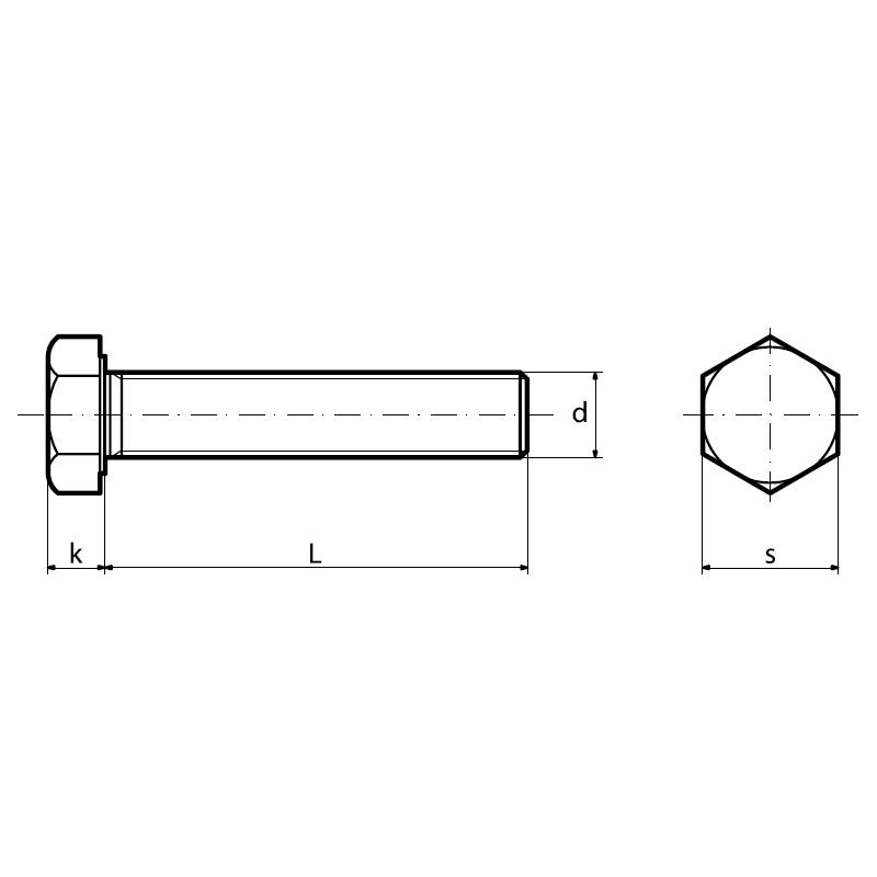 6K Screw for Key DIN933 KL 8.8 Galvanized 1KG M12X35