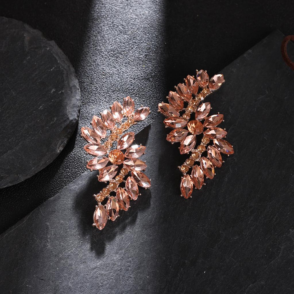 Modische Geometrische Kristall-Hängeohrringe Für Frauen Mit Legierungsmaterial Eleganter Abend Schmuck