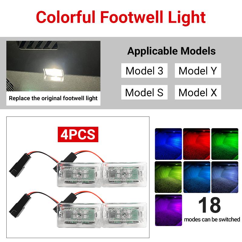 For Tesla Model 3 Y S X 2017 2018 2024 Car Footwell Lamps Atmosphere Lights Interior Trim Accessories
