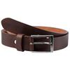 Belt - LEONARDO VERRELLI - LV0044 - Genuine Brown Leather - Length 140 Cm - Silver Pin Buckle