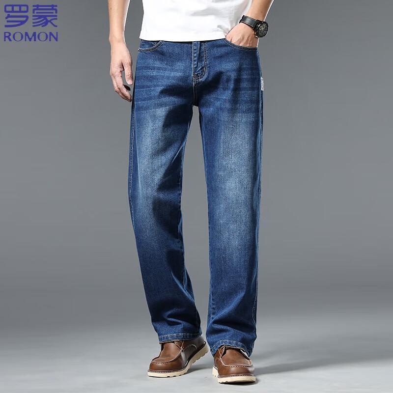 Romons Men's Straight-Leg Stretch Jeans