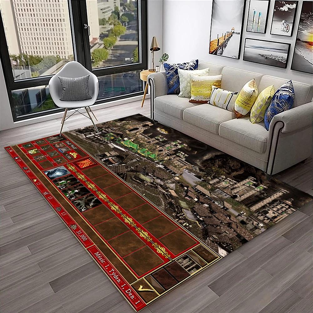 Retro-Spiel Heroes of Might and Magic Teppich für Zuhause Wohnzimmer Schlafzimmer Sofa Fußmatte Dekor, Kinderteppich Rutschfeste Bodenmatte