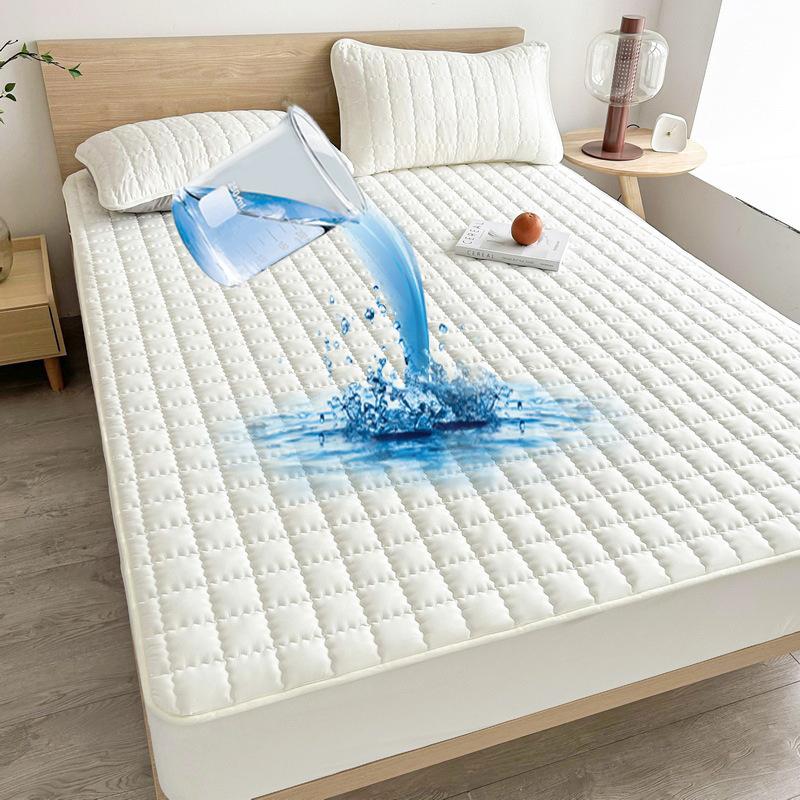 2025 NEW Waterproof Quilted Bedding Protector Cover Anti-mite Anti-bacterial Mattress Cover Embossed Design Bedding Bed Cover Fitted Sheet