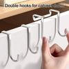 Over Cabinet Door Hook Heavy Duty Metal Double Hook for Closet Kitchen Cabinet Wardrobe Drawer Bathroom Bedroom Dorm
