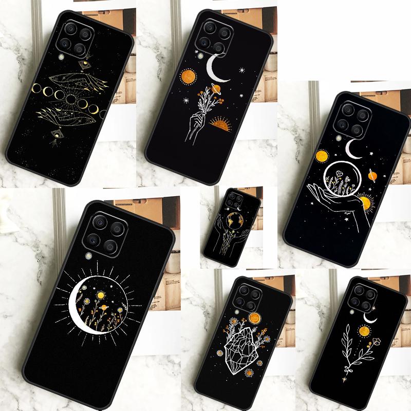 Sun Moon Flowers For Samsung Galaxy M14 M34 M54 M12 M32 M52 M53 M33 M13 M20 M15 M55 M31s M30s M21 M51 Case