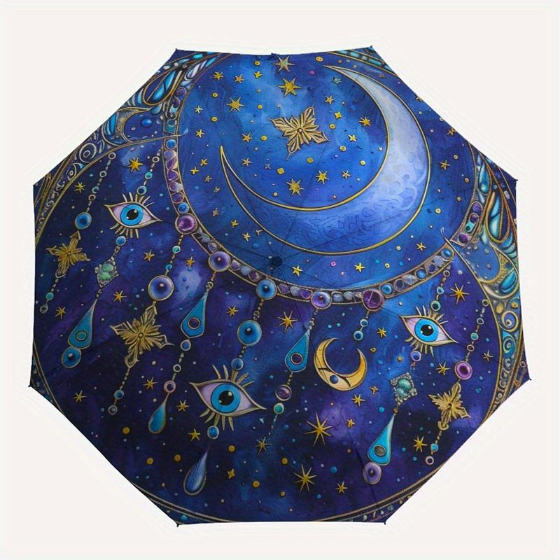 Enchanted Celestial Mandala Umbrella, Portable 3-Fold Compact Umbrella,Christmas Gift ES544