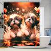 Moderne Digitale Tierdruck Duschvorhang Niedliches Hundemuster Badezimmer Dekoration Wasserdichtes Gewebe Größe: 180X245Cm