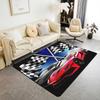 Race Car Area Rug 5x7 for Boys Teens Girls Bedroom, Extreme Sport Theme Area Rug, Youth Kids Sports Carpet, Red Race Car Competition Decor I