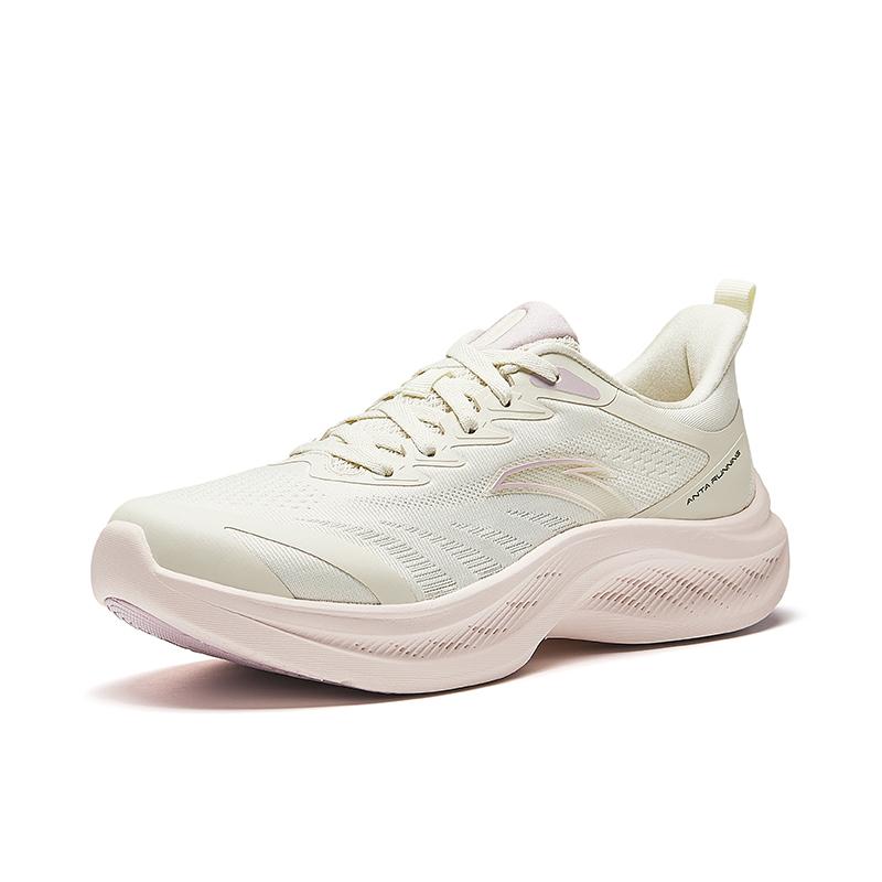 Anta Anti-Slip Wear-Resistant Breathable Lightweight Height Increasing Low-Top Casual Running Shoes Women's White Gray Sneakers 922525519-4
