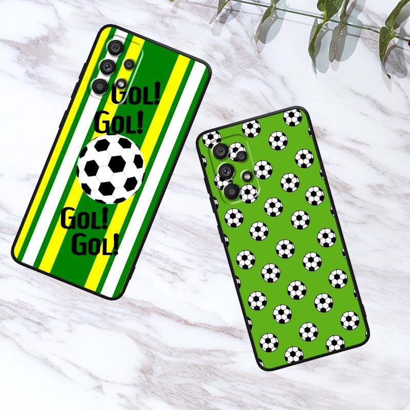 Anime Football Design Phone Case For Samsung A41 A35 A34 A33 A32 A25 A24 A23 A21s A06 A05 A04 A03 Note 10 20 Ultra 5G Black