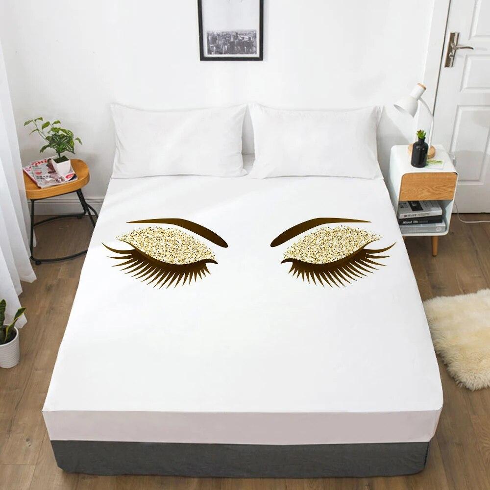 Fitted Sheet Mattress Cover With Elastic Band Bed Sheets Bedding Linens Queen King Size Bedsheet 90/160X200CM Magical Lash