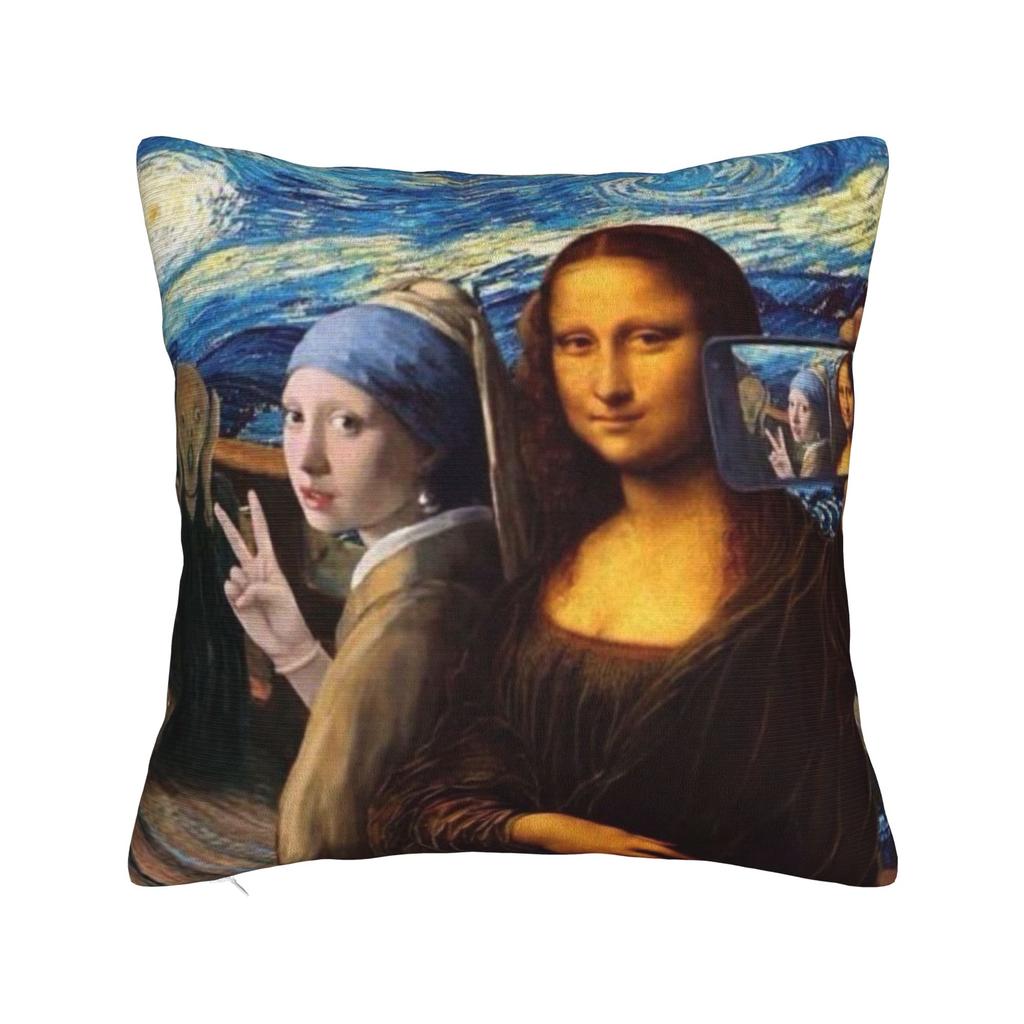 Pillow Cover Psychedelic Mona Lisa Novelty Pillow Case For Living Room Chair Pillowcases