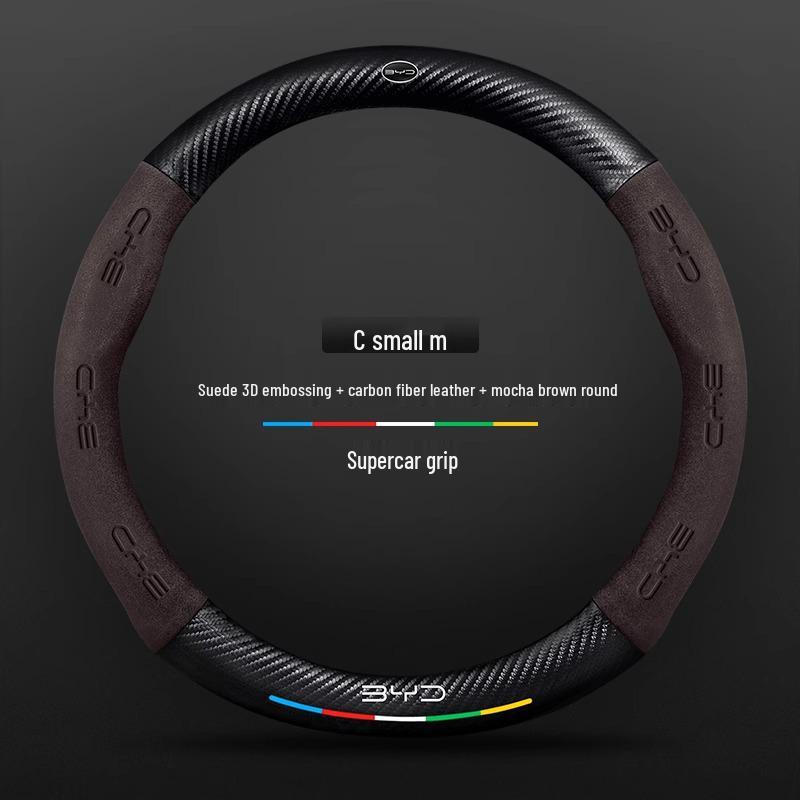Suede Steering Wheel Cover for BYD Models: Song Pro, Qin, PULS, Tang MAX, Han, Yuan, F3, F6