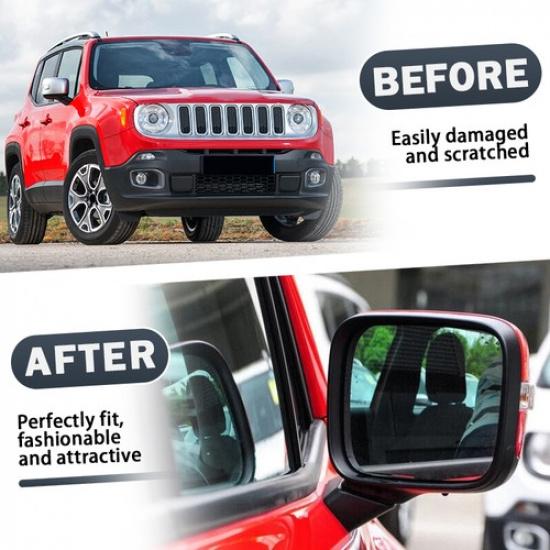Right Side Exterior Door Mirror Housing Frame Cover For 2016-2021 Jeep Renegade