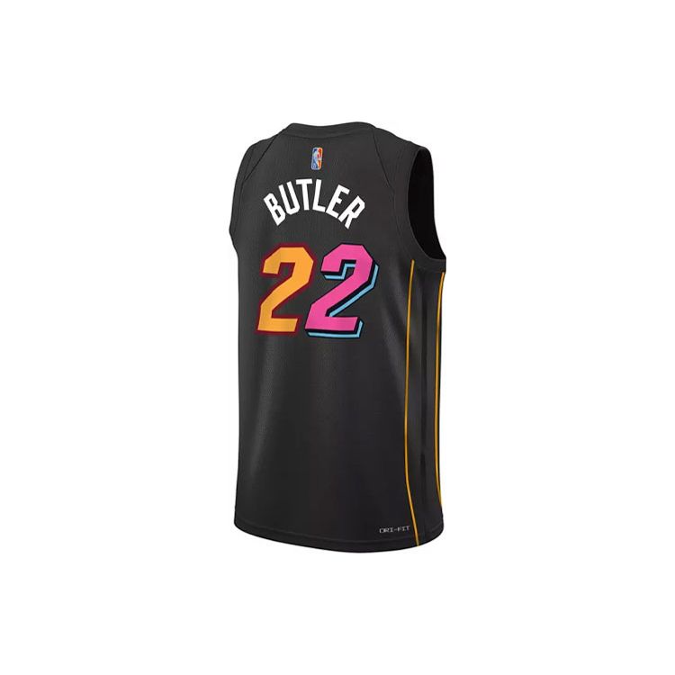 Nike NBA Miami Heat City Edition Jimmy Butler 22 Dri-FIT Swingman Jersey Black Men Streetwear DB4034-010