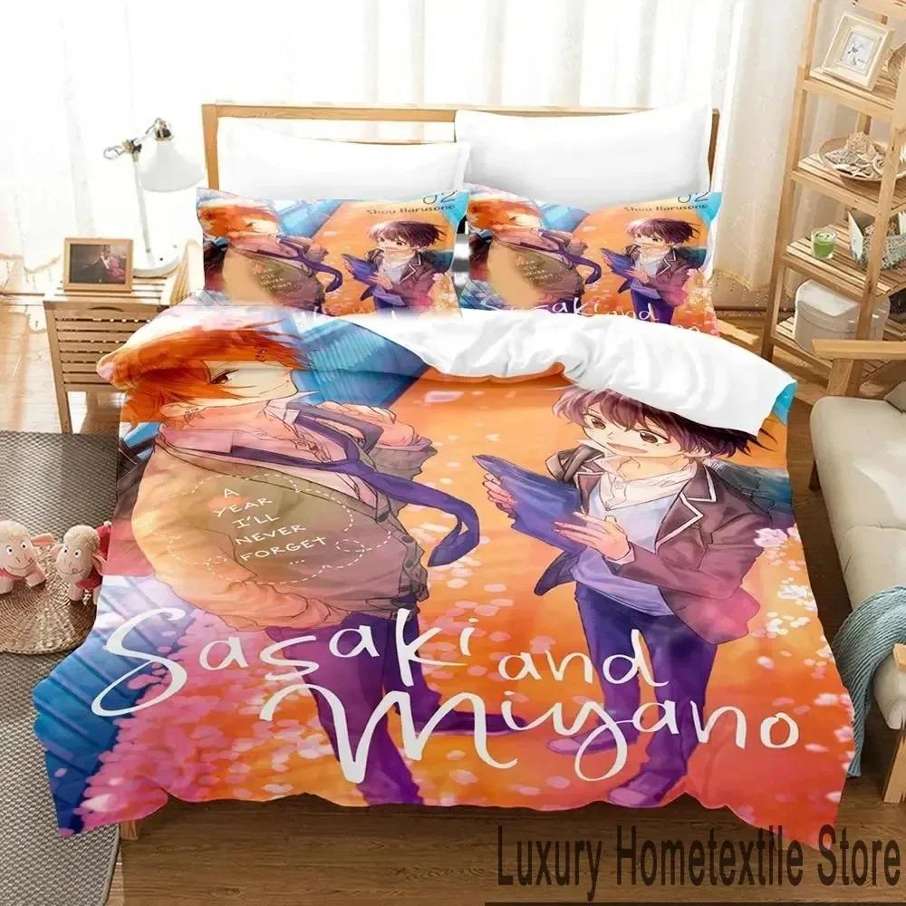 Set de lenjerie de pat anime 3D Sasaki și Miyano Băieți Fete Twin Queen King Size Husă de plapumă Față de pernă Pat băieți Adult Textile de casă