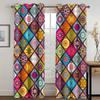 Lot de 2 rideaux de fenêtre imprimés mandala bohème pour chambre à coucher, salon, salle de bain, porte-fenêtre, décoration d'intérieur