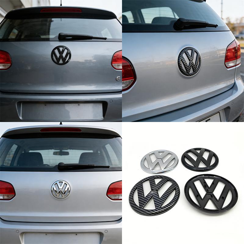 New 2026 5K0853601C VW 135mm Car Front Grill Logo Emblem 110mm Rear Trunk Lid Badge For Volkswagen Golf MK6 Replacement Auto Accessories