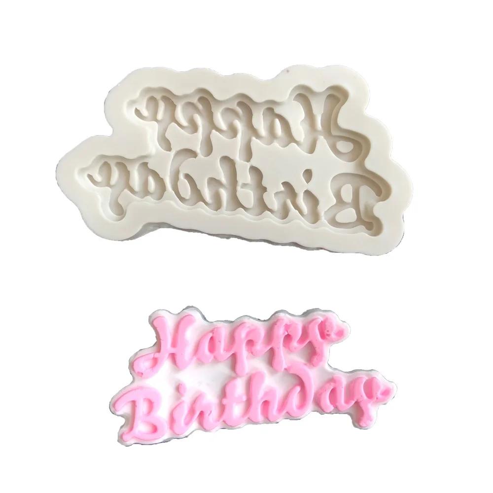 Handmade Diy Mold Happy Birthday Alphanumeric Multistyle Mold Baked Chocolate Cookies Candy Birthday Decor Silicone Mold Fondant