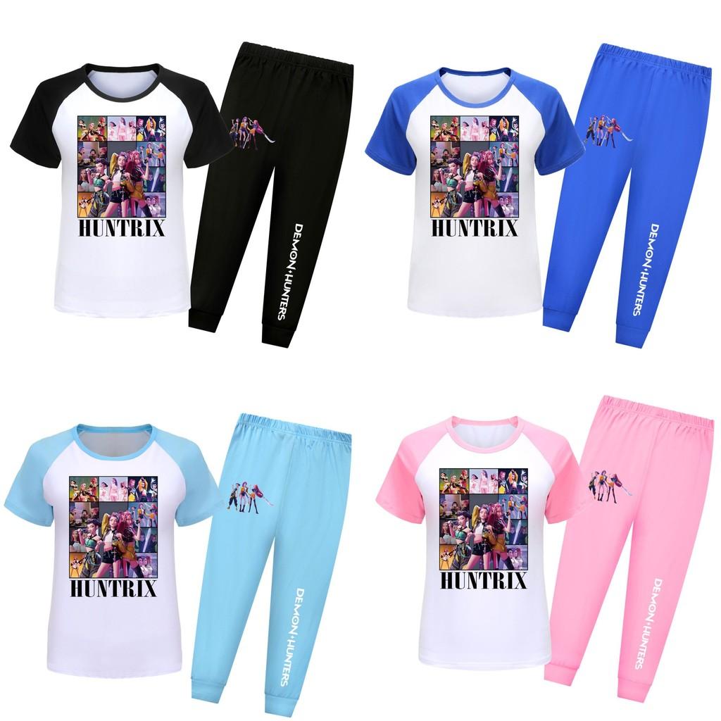 Kpop Demon Hunters Print Toddler Pajama Suit With Soft Cotton Material For Comfortable Nightwear