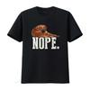Funny Lazy Brown Dog Nope Slogan Print Casual T Shirt Vintage Streetwear Fashion Designer Clothes Graphic Slightly