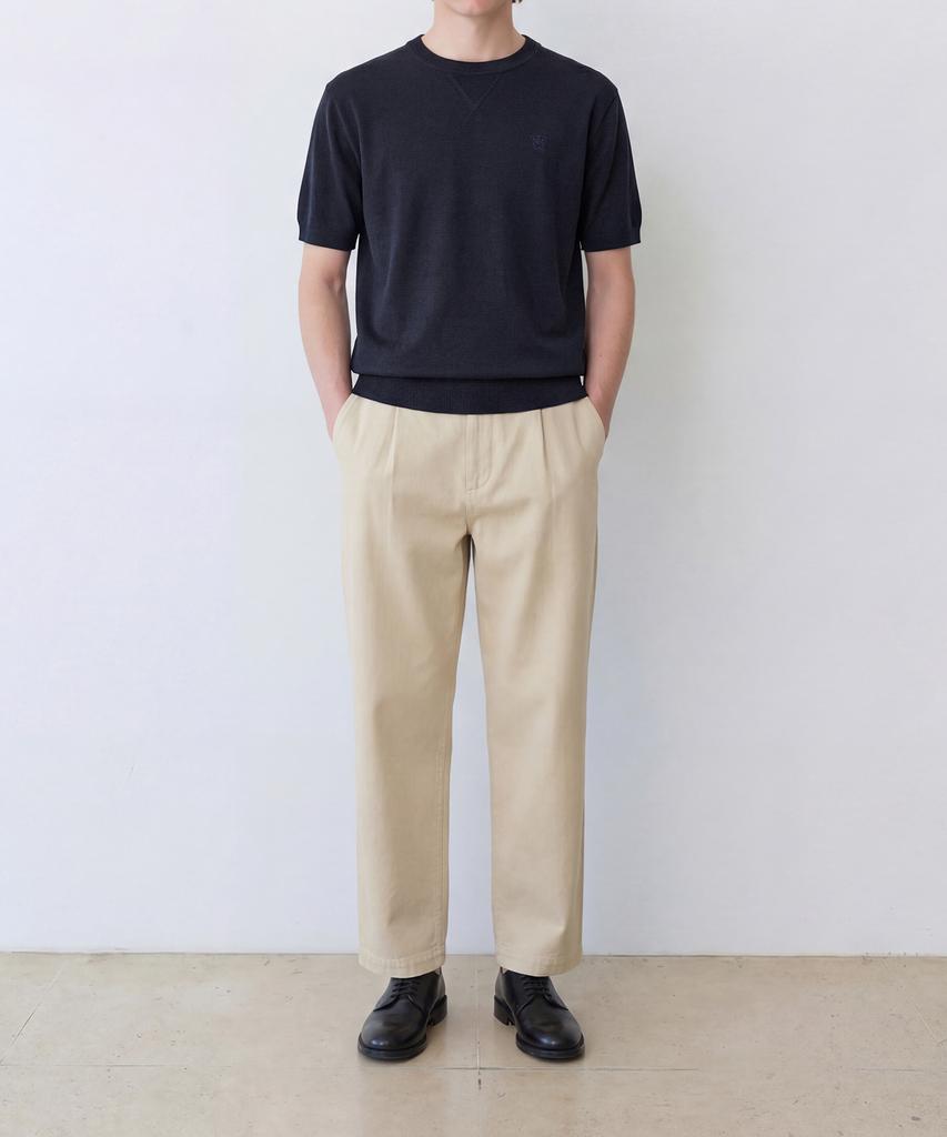Edeunbeoleokeulleob Cool Linen Half-Sleeve Knit (Navy)