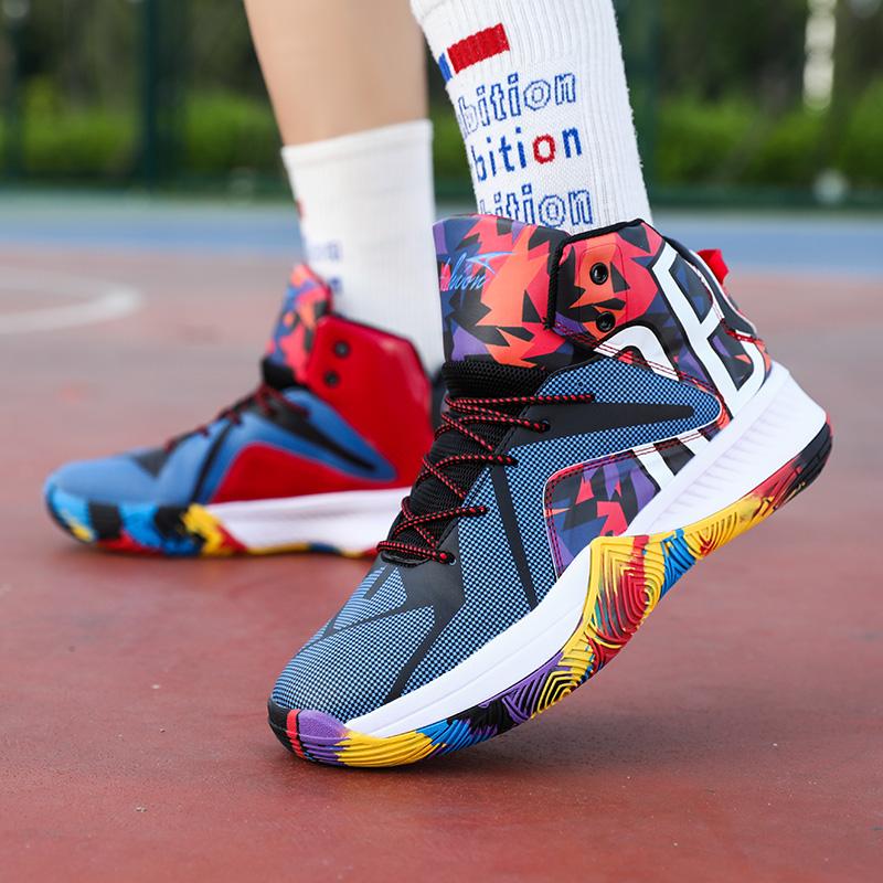 35-46 Teen Adult Large Shock Absorbent Anti Slip Fashion Trend High Top Basketball Shoes Casual Sports Shoes