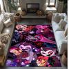 Hazbin Song Dance Hotel Printed Crystal Velvet Area Rug, Soft Anti-Slip Water Absorbent Floor Mat for Living Room Bedroom
