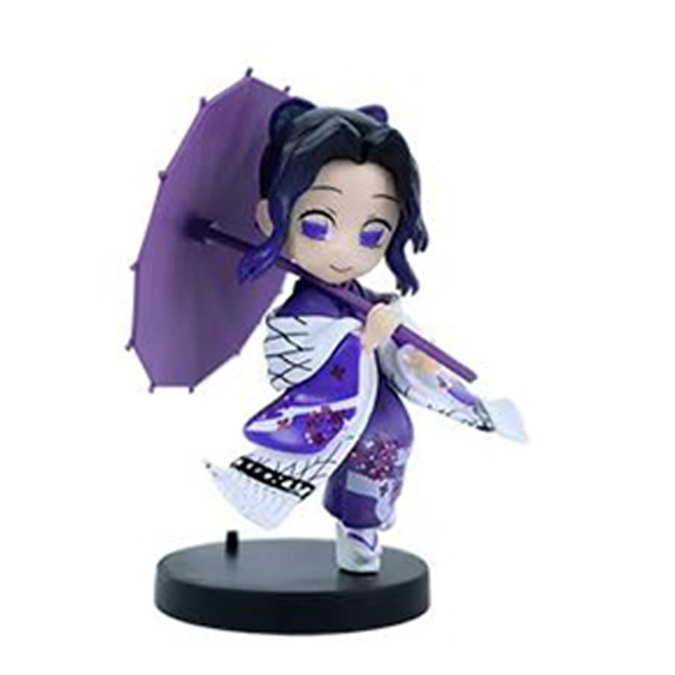 Demon Slayer Plum Rain Season Blind Box Q Version Figures Umbrella Scene PVC Collectible Model Toy Gift for Anime Fans