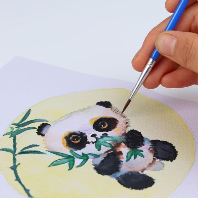 Painting Brushes Set Art Round Flat Hair Nylon Hair Paint Brush For Oil Acrylic Watercolor Kids/Artists/Beginners/Students