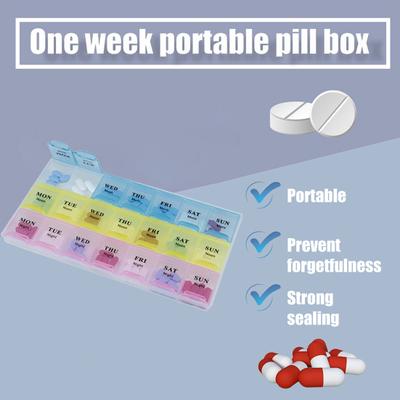 Pill Box 21 Grids Waterproof Three Rows Refillable Weekly Vitamin Pills Case Household Supplies