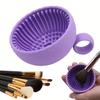 Bol din silicon pentru curățat pensule de machiaj - 1 buc. Covoraș de curățat pensule fără parfum cu pad abraziv pentru pensule de sprâncene, blush, faciale și de ochi