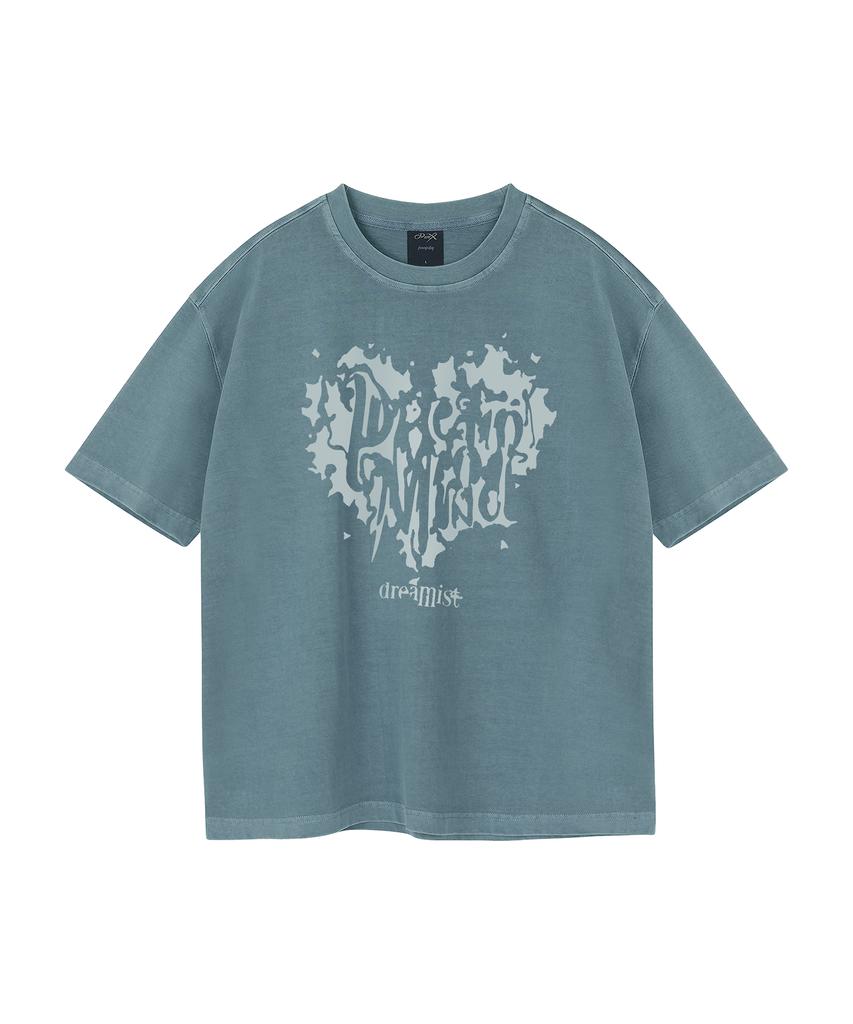 WILDROCK Hollysheesh Dreamist Heart Pigment Oversized Short Sleeve T-Shirt_6 Colors (Crop Included) (Type B)