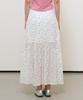 General Idea Flower Shirred Maxi Skirt [White] / Gf2Lsk521