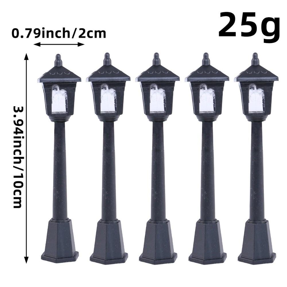 5PCS Plastic Model Model Railway Train Lamp Miniature Dollhouse Decor Park Landscape