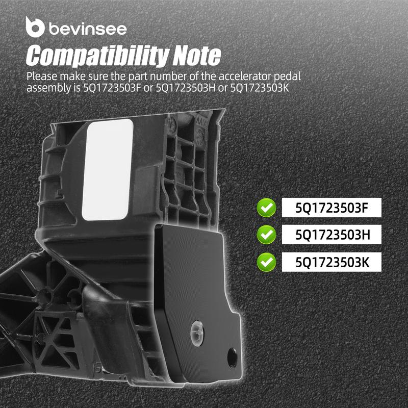 BEVINSEE Aluminum Accelerator Pedal Spacer for VW MQB/MQB EVO,for MK7 Golf 1.4T 1.8T,for MK7/MK8 GTI 2.0T,for MK7/MK8 R 2.0T