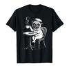 HOT SALE Paris Pug Dog Coffee Cute French Dog T-shirt Men Women Cotton T-shirt Short Sleeved Top Short Sleeve Tops