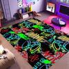 Alfombra Gamer para Habitación de Niños Alfombra de Juego Antideslizante Alfombra de Juego Graffiti Cool para Dormitorio Sala de Estar Sala de Juegos Decoración Alfombra Felpudo