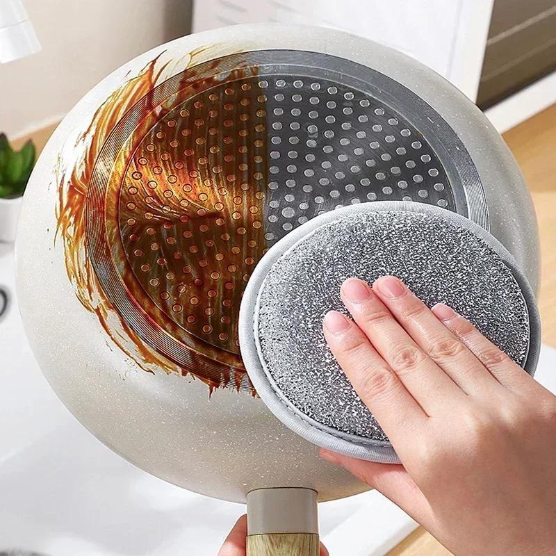 130pcs Magic Silver Wire Dishwashing Sponge Wipe Reusable Double Side Sponges Home Use Cooking Area Pan Pot Dish Cleaning Tools