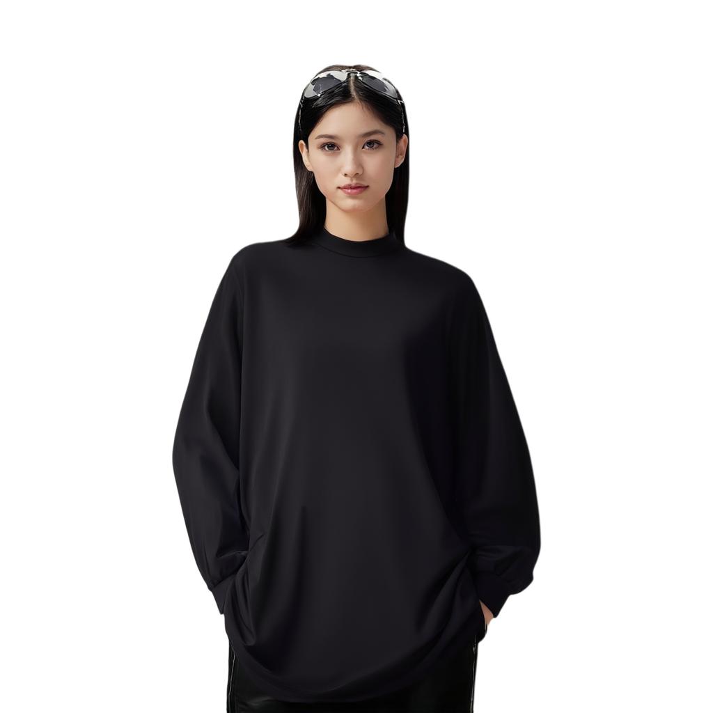 adidas Camiseta de cuello alto simple de manga larga unisex Tops Negro IV8228