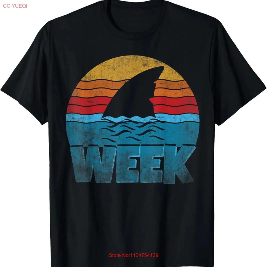 Retro Shark Fin Week 2025 Lover Ocean Wildlife Summer T Shirt Vintage Washed Soft Homme Versatile Unisex Fashion Streetwear