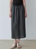 LE STUDIO Linen Blend Back Slit Long Skirt (Ch)