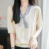 NaVaVa Women Soft Daily V Neck Short sleeVe Knit Cardigan Nk3672