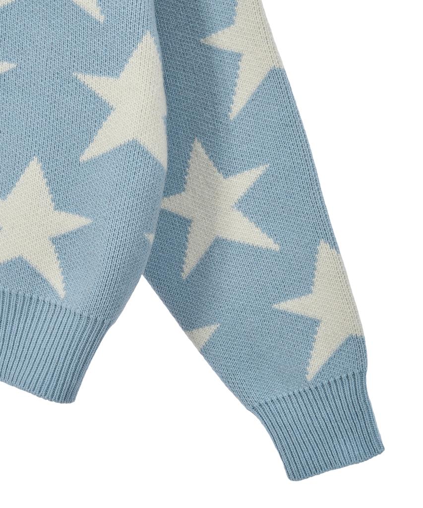 Peulomaleul 80S Vintage Graphic Knit / Sky Blue