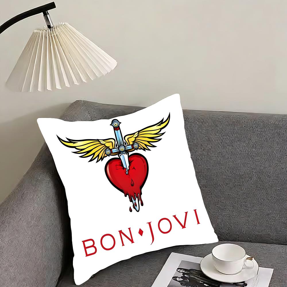 B-Bon Jovis Band Cushion Cover Pillowcase Ultra Soft Skin Friendly Fabric Cloud Like Comfort & Concealed Zipper