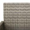 Garden Bar Stool Set 2 pcs Grey Poly Rattan