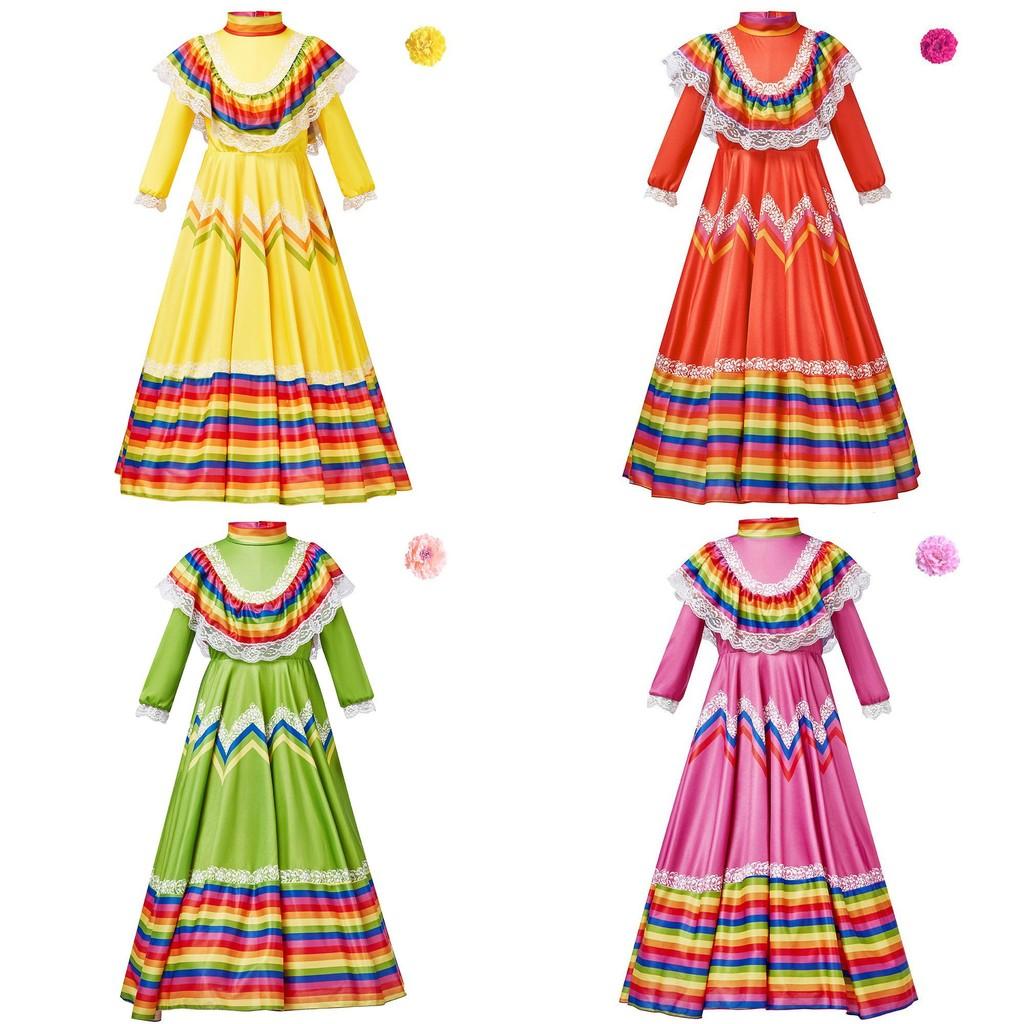 Game Themed Mexicana Dress For Stage Performance And Cultural Events