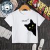 Summer Children's Cotton Black Cat T-shirt Boys Girls Casual Short-sleeved Youth Casual Blazer 100% Cotton T-shirt